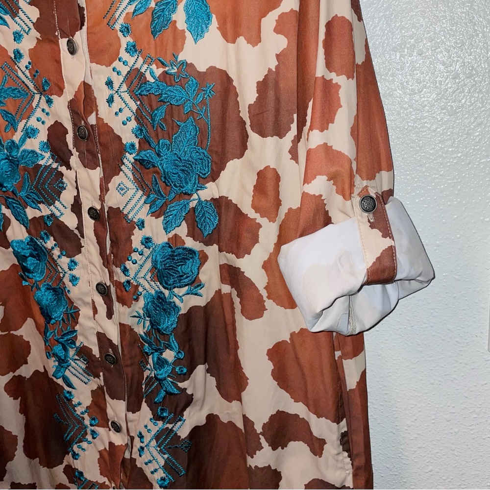 Cowhide Embroidered Dress - Picture 4 of 6